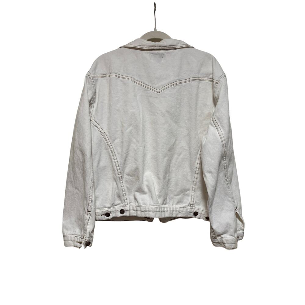 Princess Polly White Denim Jacket Medium L - Picture 8 of 8